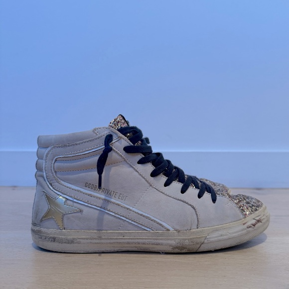 Golden Goose Slide Sneakers Cream / Multi Glitter Size 40 - Pre Owned - Picture 7 of 17